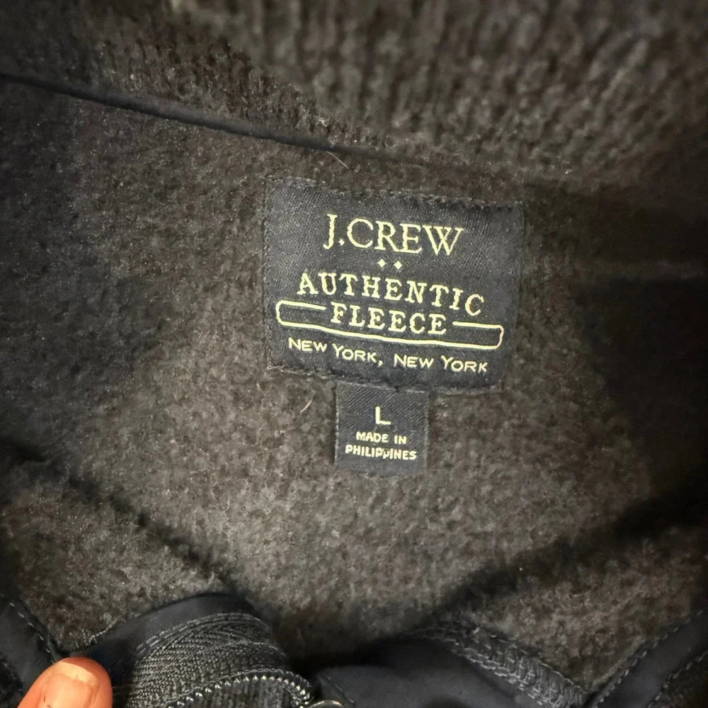 J Crew Authentic Fleece Quarter Zip Pullover Men's Size L Dark Heather Gray‎
